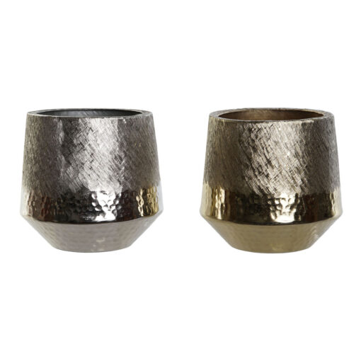Centro de mesa Dourado Prateado Romântico 19 x 19 x 20 cm (2 Unidades)