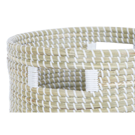 Conjunto de Cestas Azul Branco Natural Zostera marina 44 x 44 x 51 cm - Image 5