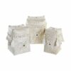 Conjunto de Cestas Branco Bambu Conchas (24 x 24 x 30 cm) (3 Peças)