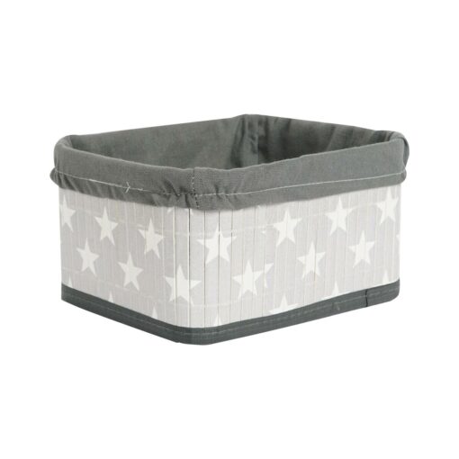 Conjunto de Cestas Branco Cinzento Bambu Madeira MDF Estrelas 51 x 35 x 33 cm - Image 3