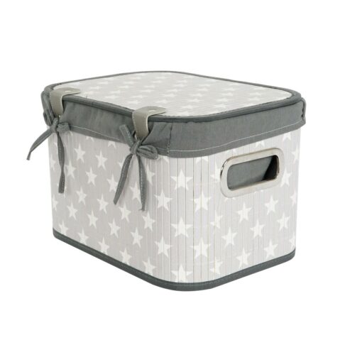 Conjunto de Cestas Branco Cinzento Bambu Madeira MDF Estrelas 51 x 35 x 33 cm - Image 4