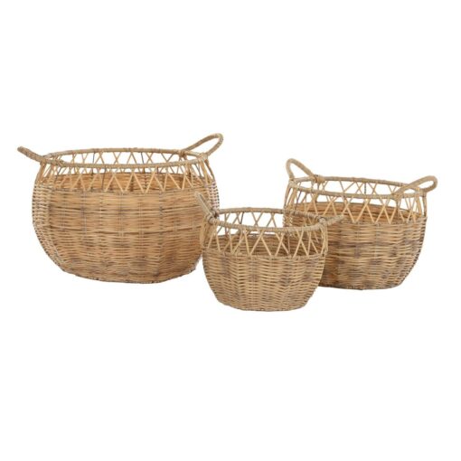 Conjunto de Cestas Natural Metal PE (38 x 38 x 27 cm) - Image 3