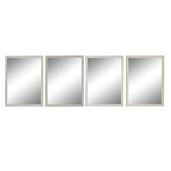 Espelho de parede 56 x 2 x 76 cm Cristal Cinzento Bege Branco poliestireno (4 Unidades)