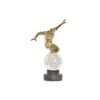 Figura Decorativa Cristal Dourado Resina Homem (28 x 12 x 38 cm)