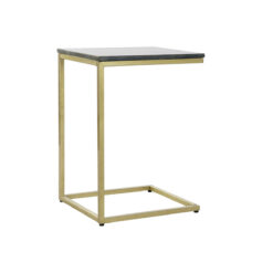 Mesa de apoio 40 x 46 x 65 cm Preto Dourado Mármore Ferro