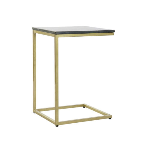 Mesa de apoio 40 x 46 x 65 cm Preto Dourado Mármore Ferro