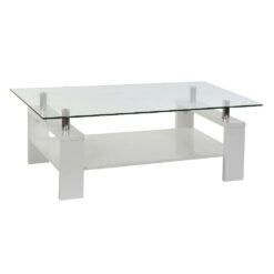 Mesa de apoio Branco Madeira Metal Cristal Plástico 120 x 60 x 42 cm