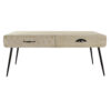 Mesa de apoio Preto Cobre Natural Metal Madeira MDF 100 x 52 x 42