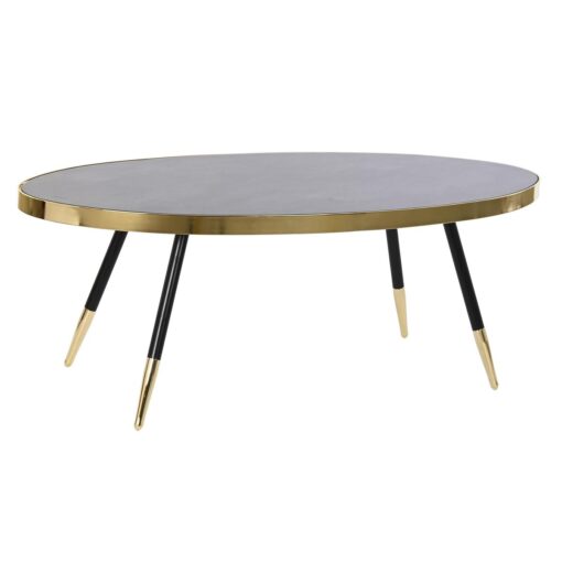 Mesa de apoio Preto Dourado Cristal Aço 110 x 50 x 41