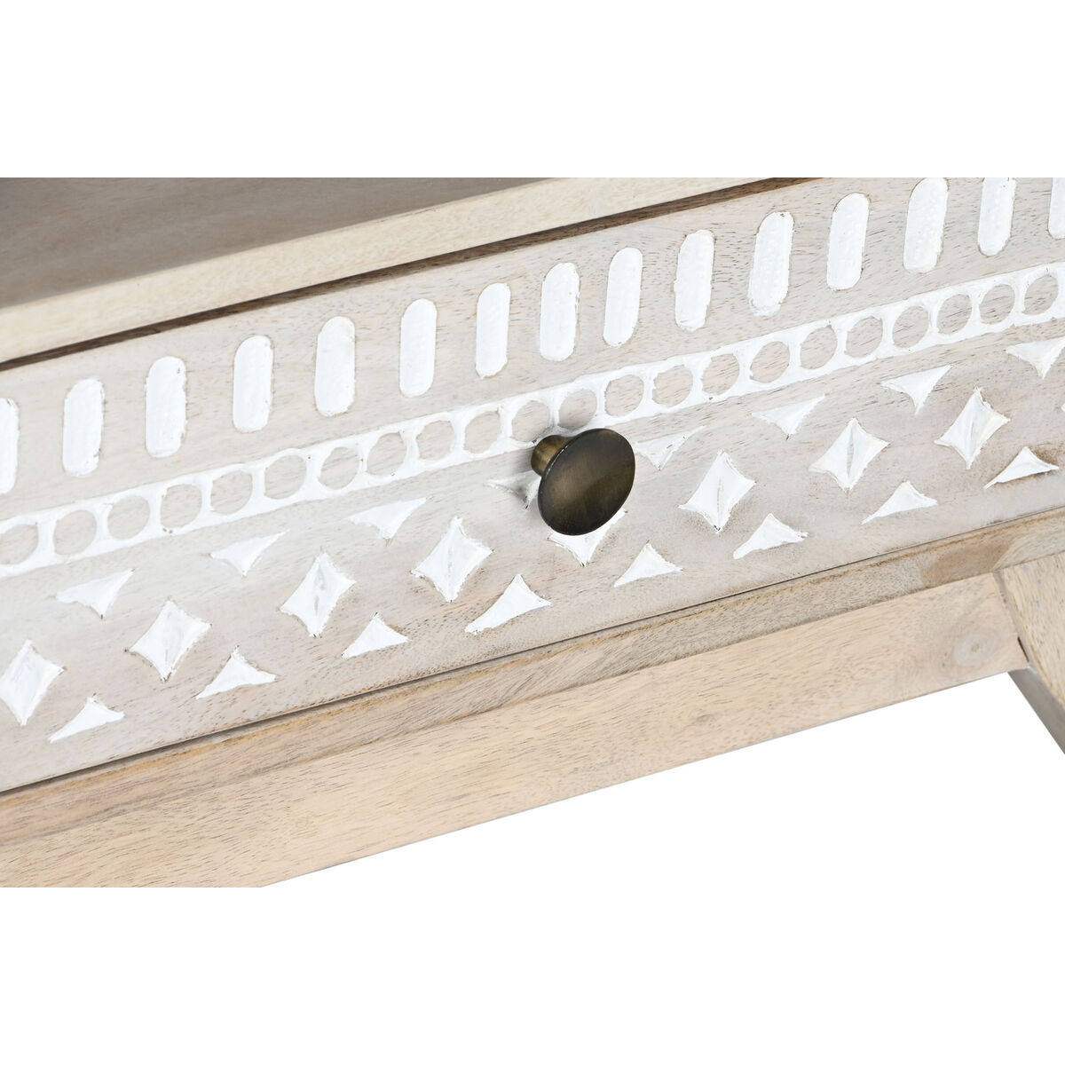 Móvel de TV Branco Natural Madeira de mangueira 130 x 40 x 45 cm - Image 5