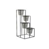 Plantador Cinzento Metal (34 x 34 x 71 cm)