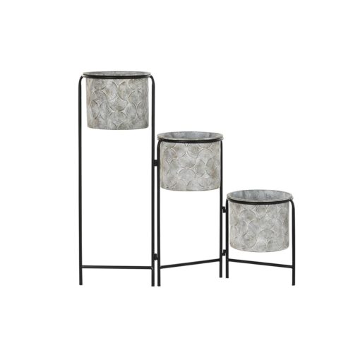 Plantador Cinzento Metal (82 x 25 x 81 cm)
