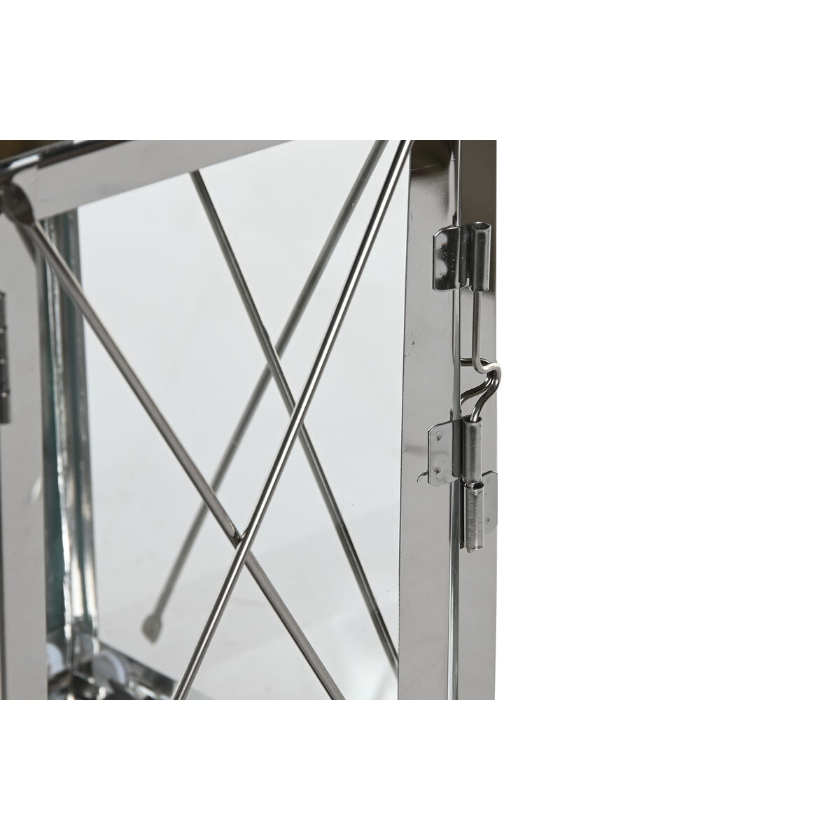 Postes de iluminação Cristal Preto Aço 18 x 18 x 43 cm Moderno Cromado - Image 3