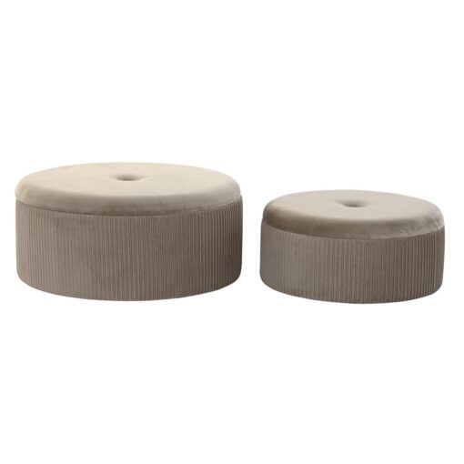 Repousa pés 70 x 70 x 32 cm 70 x 70 x 28 cm Veludo Cinzento claro Madeira MDF