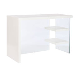 Secretária Branco Transparente Cristal Madeira MDF 120 x 50 x 76 cm