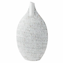 Vaso Branco Resina Moderno (32 x 13 x 57 cm)