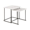 Conjunto de 2 mesas Branco Preto Metal Madeira MDF 51 x 43 x 49 cm