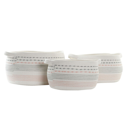 Conjunto de Cestas Branco Preto Laranja 52 x 43 x 25 cm - Image 3