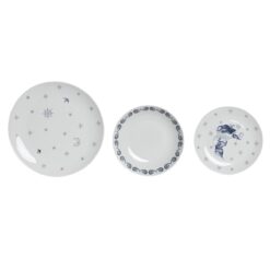 Conjunto de Louça Decor Azul Branco Porcelana 18 Peças 27 x 27 x 3 cm