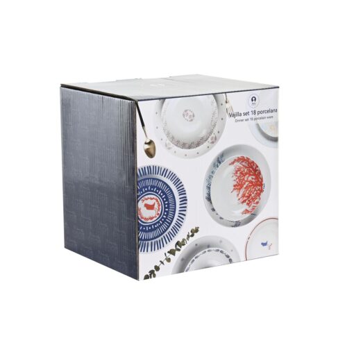 Conjunto de Louça Decor Branco Cor de Rosa Porcelana Scandi 18 Peças 27 x 27 x 3 cm - Image 2