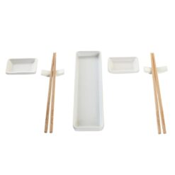 Conjunto de sushi Decor 24 x 7 x 2 cm Natural Branco Grés Oriental