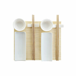 Conjunto de sushi Decor Bambu Grés Branco Natural Oriental 28