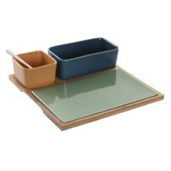 Conjunto para Aperitivos Decor Porcelana Multicolor Bambu 5 Peças (27 x 26 x 8 cm)