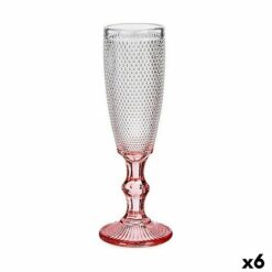 Copo de champanhe Cor de Rosa Transparente Vidro 6 Unidades (180 ml)