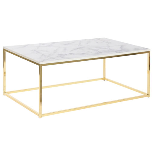 Mesa de Centro Metal Madeira MDF 100 x 60 x 40 cm