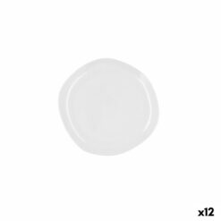 Plat bord Ariane Earth Cerâmica Branco Ø 21 cm (12 Unidades)