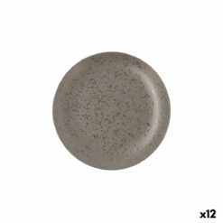 Plat bord Ariane Oxide Cerâmica Cinzento (Ø 21 cm) (12 Unidades)