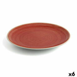 Plat bord Ariane Terra Cerâmica Vermelho (Ø 31 cm) (6 Unidades)