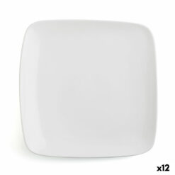 Plat bord Ariane Vital Quadrado Cerâmica Branco (27 x 21 cm) (12 Unidades)