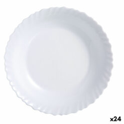 Plat bord Luminarc Feston Branco Vidro (25 cm) (24 Unidades)