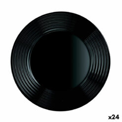 Plat bord Luminarc Harena Preto Vidro (25 cm) (24 Unidades)