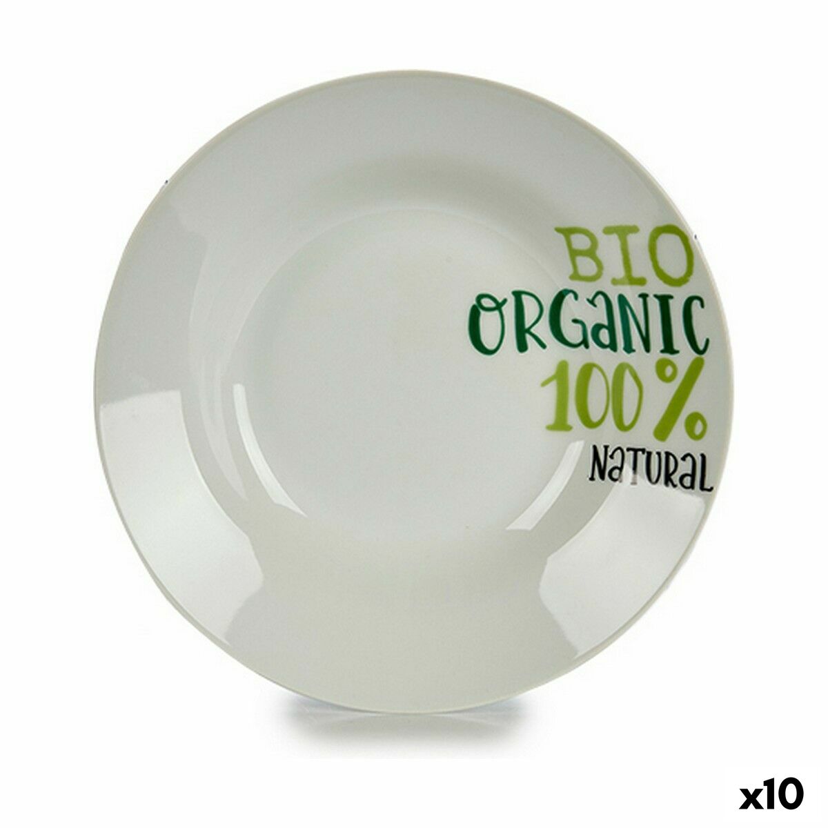 Prato Fundo Organic Branco Verde Ø 20