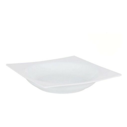 Prato Fundo Zen Porcelana Branco (20 x 20 x 3