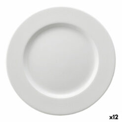 Prato de Sobremesa Ariane Orba Cerâmica Branco Ø 21 cm (12 Unidades)
