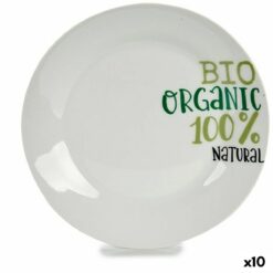 Prato de Sobremesa Organic Porcelana 19 x 2 x 19 cm (10 Unidades)