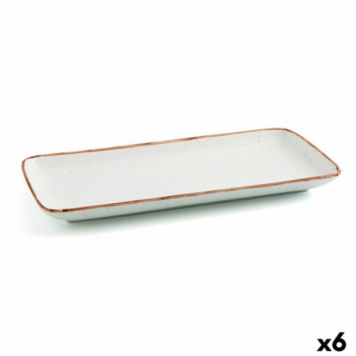Recipiente de Cozinha Ariane Terra Retangular Cerâmica Bege (36 x 16