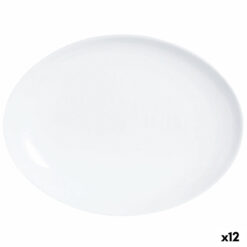 Recipiente de Cozinha Luminarc Diwali Oval Branco Vidro (33 x 25 cm) (12 Unidades)