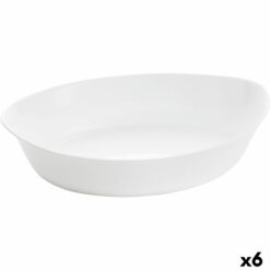 Recipiente de Cozinha Luminarc Smart Cuisine Oval 32 x 20 cm Branco Vidro (6 Unidades)