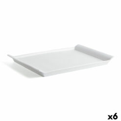 Recipiente de Cozinha Quid Gastro Fresh Retangular Cerâmica Branco (36 x 25 cm) (6 Unidades)