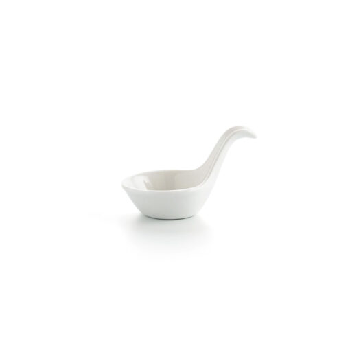 9 cm Colher Mini Cerâmica Branco (18 Unidades)