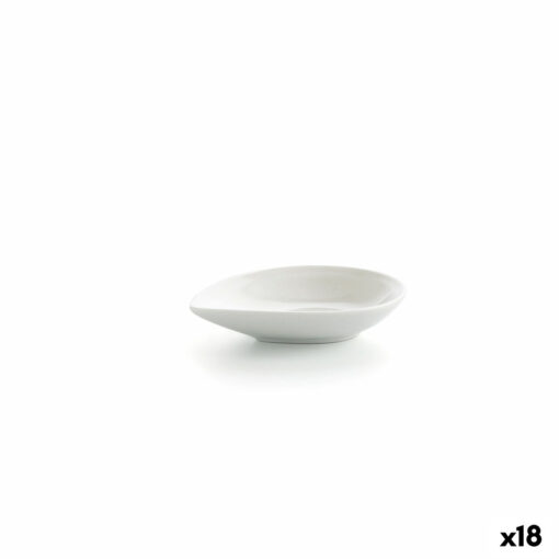 Tigela Ariane Alaska Folha Mini Cerâmica Branco (10 x 8 x 2