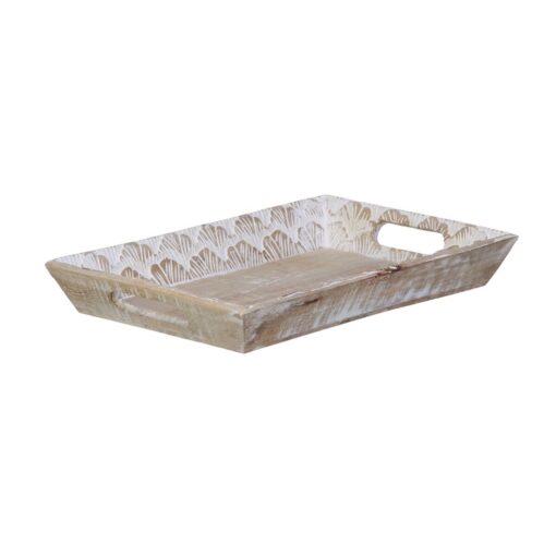 bandeja de aperitivos 45,5 x 30,5 x 5,5 cm Branco Madeira de mangueira (2 Unidades) - Image 6