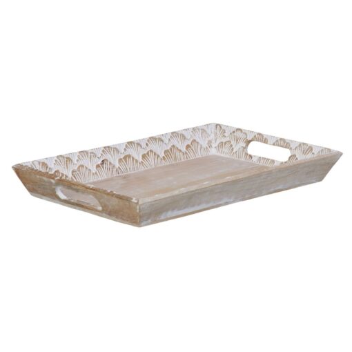 bandeja de aperitivos 45,5 x 30,5 x 5,5 cm Branco Madeira de mangueira (2 Unidades) - Image 7