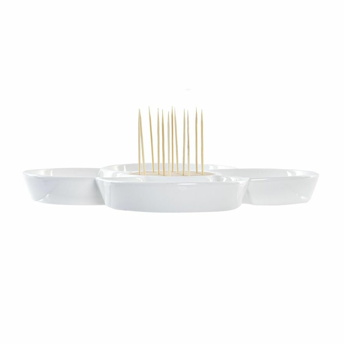 bandeja de aperitivos Decor Multicolor Natural Bambu Grés Tropical 22 x 22 x 7 cm - Image 2