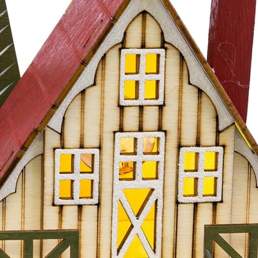 Adorno Natalício Multicolor Madeira Casa 14 x 9 x 14 cm - Image 3