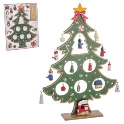 Adorno Natalício Multicolor Madeira MDF Árvore de Natal 26 cm